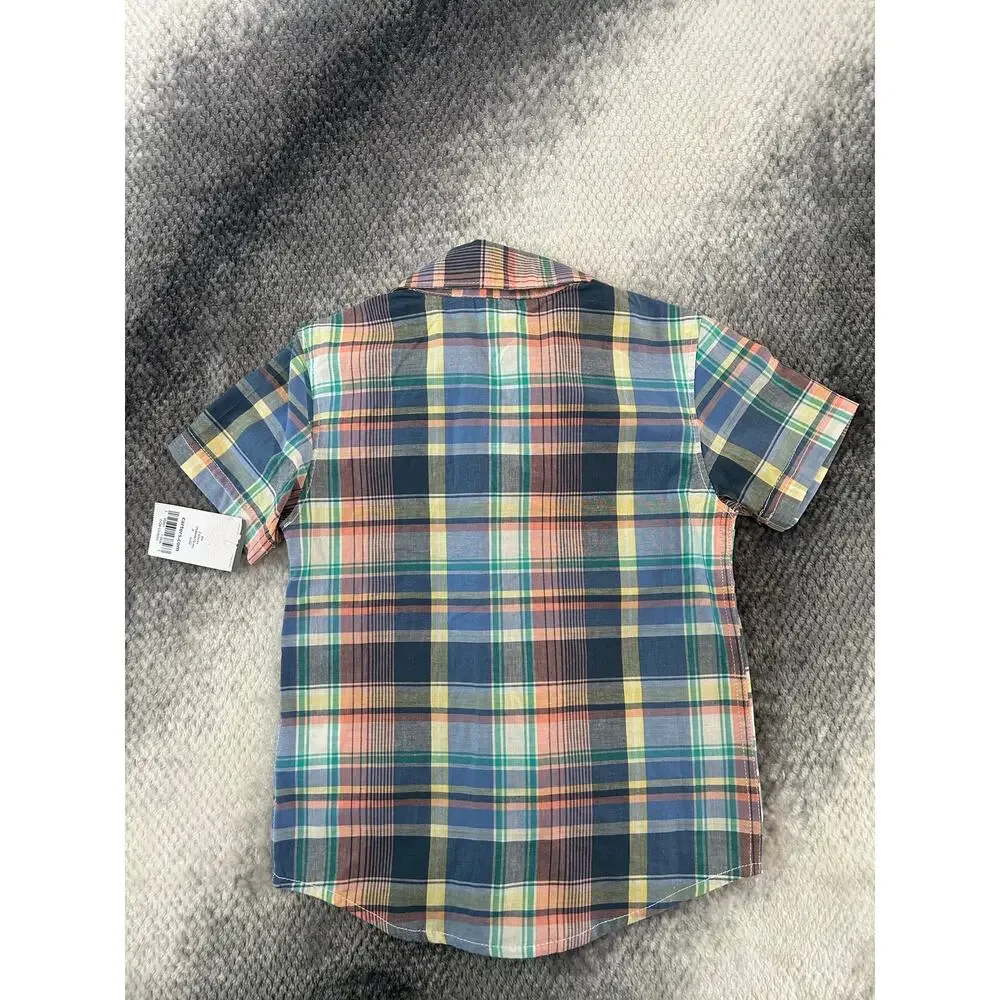Toddler Boy Plaid Denim Button Up Shirt Bundle Carter's Baby Gap Size 3T - Picture 3 of 5